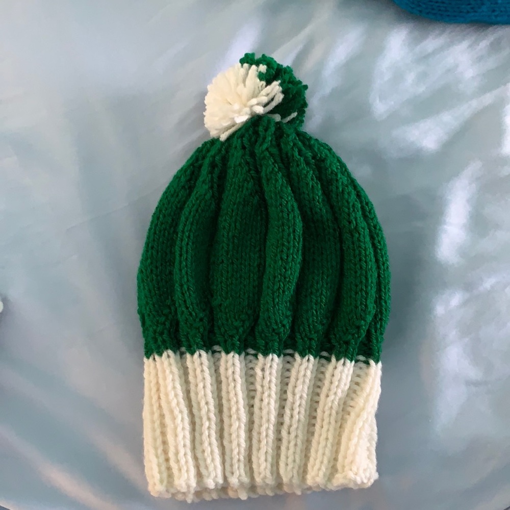 Philadelphia Eagles colors! Handmade Knitted with care & love! Green/white